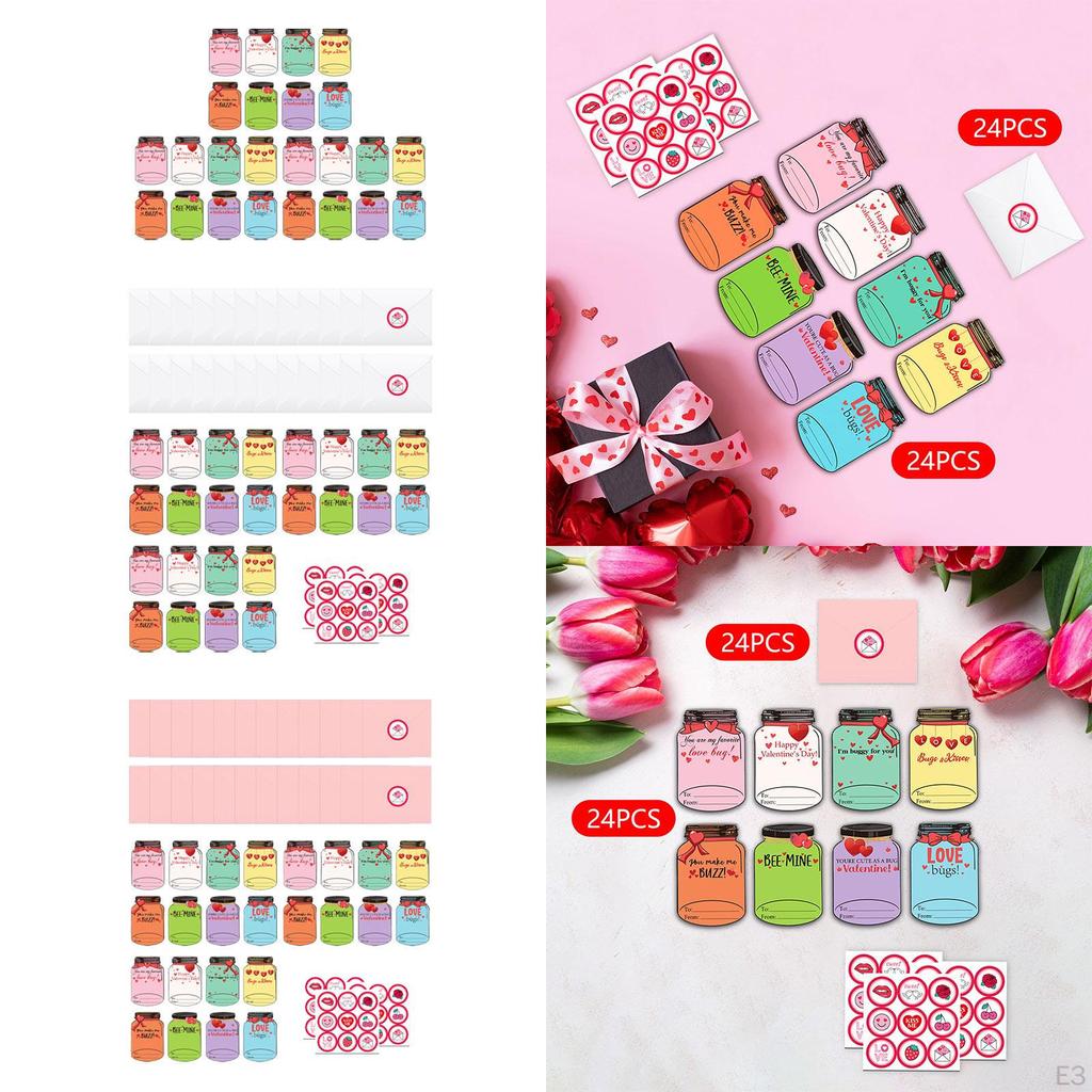 24 Assorted Valentines Day Cards for Kids - Cute and Playful Greetings