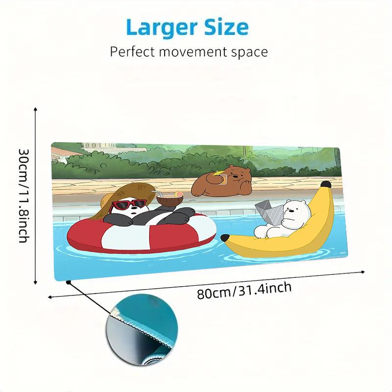 We Bare Bears Cartoon Color Mouse Pad Large Gaming Table Cushion Non-slip Laptop Tablet Big Mousepad XXL Mat Mini PC Playmat With Lock Edge