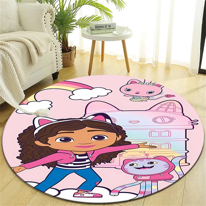 1pc Gaby's Bubble House3 Design Printed Area Round Carpet for Bedroom Living Room Home Decor Rugs Mat Non Slip Mat Rug for Bedside