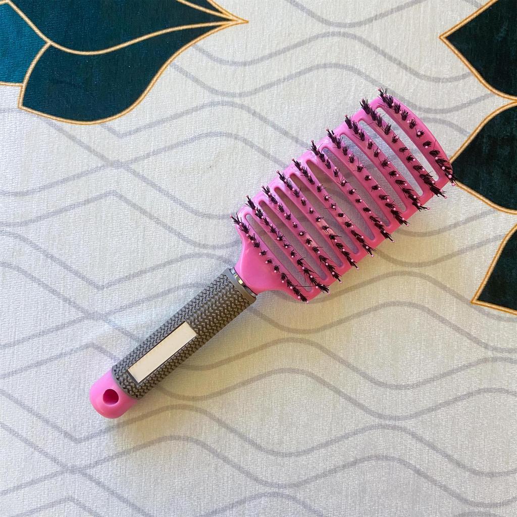 Women's Rib Comb for Root Volume & Styling: High Crown, Long & Curly Hair Massage, Large Curved Design.