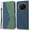 For Honor Magic7 Pro 5G Case Color Splicing Wallet Stand Leather Phone Cover with Wrist Strap