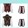 Set de costume Dinastia Tudor pentru bărbați cu jachetă cu mânecă lungă și pantaloni pentru deghizare vintage