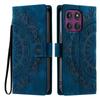 Portemonnaie-Hülle für Moto G67 5G - Leder/PU, Blau, Mit Lanyard