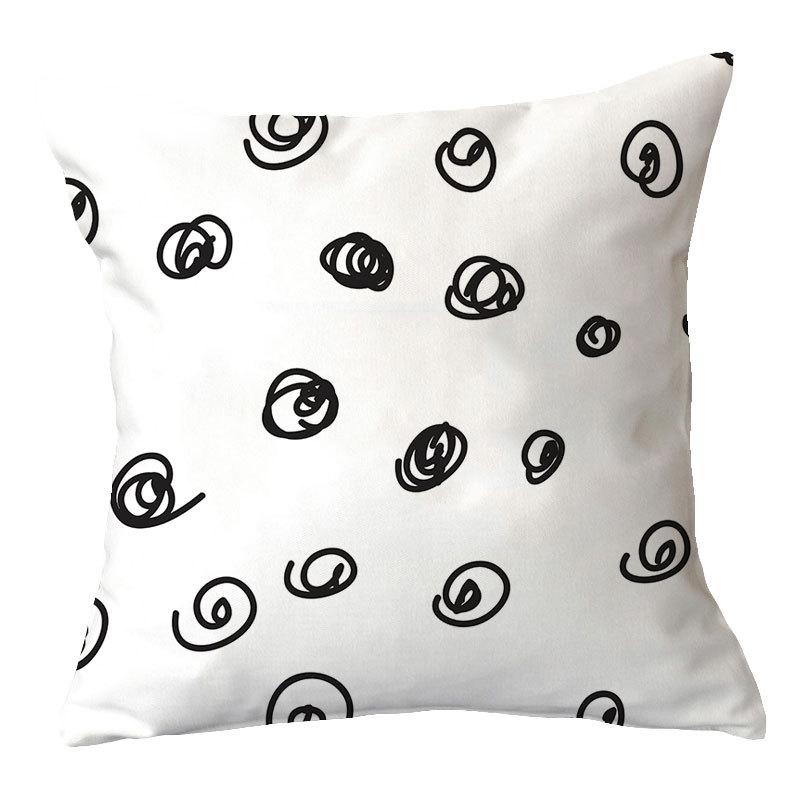 Simple New Blue Geometric Plush Pillowcase Home Fabric Sofa Pillow Cushion Cover