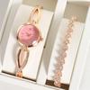 Diamond Watch Women'S Set, Popular Light Luxury Ins Small Dial Bracelet Set Women'S Watch
