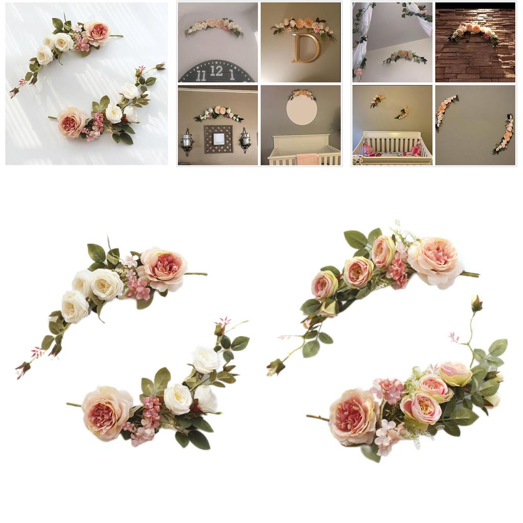 Kunstig lavendelkrans 18 tommer Stor lilla bladkrans for festivalfeiring Dørkarm Vegg Vindu Festdekorasjon