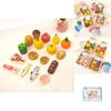 Wooden Simulation Boxed Fruit Bread Sea Food Vegetables Children Toys Set For Kids Imaginative Cooking Fun
