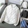 Vêtements d'extérieur pour femmes Hiver Manteau de baseball Col montant Coupe-vent Fin Rembourré Uni Couleur Unie Cardigan Manches Longues Chaud Quotidien Veste d'extérieur