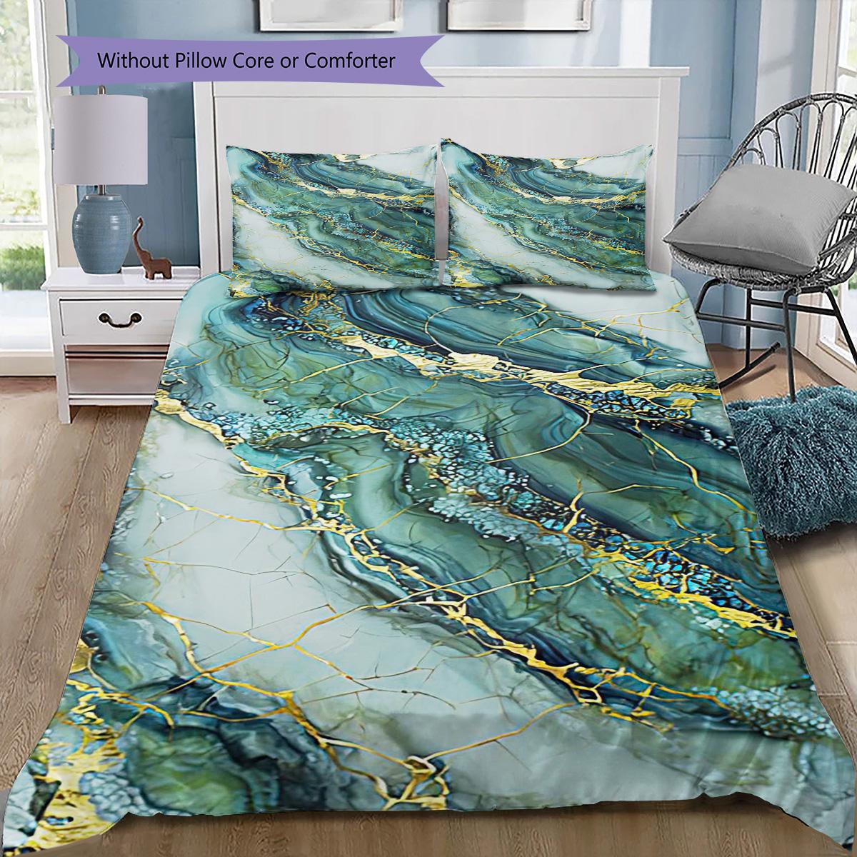 

1PC Abstract marble pattern Bedding Quilt Set Quilt Cover Pillowcase Home Decoration Birthday Gift (1 * duvet cover + 15 * pillowcase, without core) 135x200cm