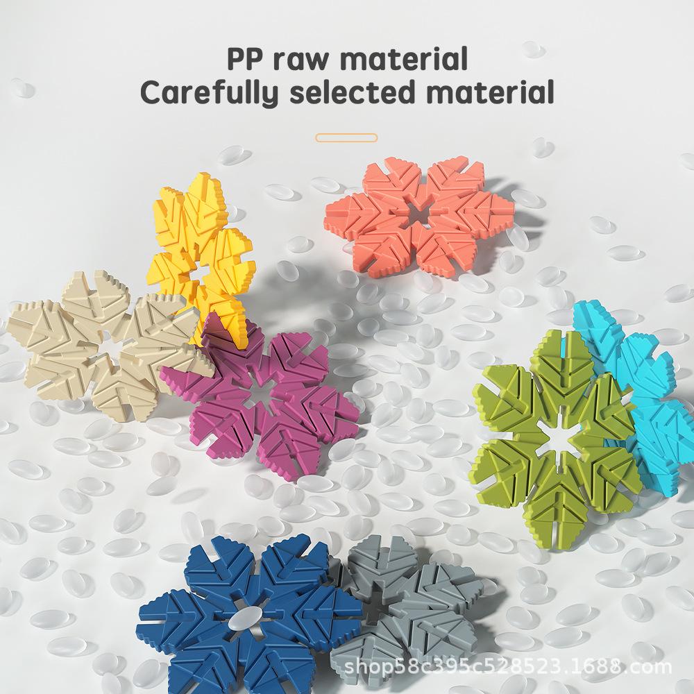 Children'S Diy Fun Assembly Snowflake Building Block Kindergarten Early Education Enlightenment Gift 3-6 Years Old