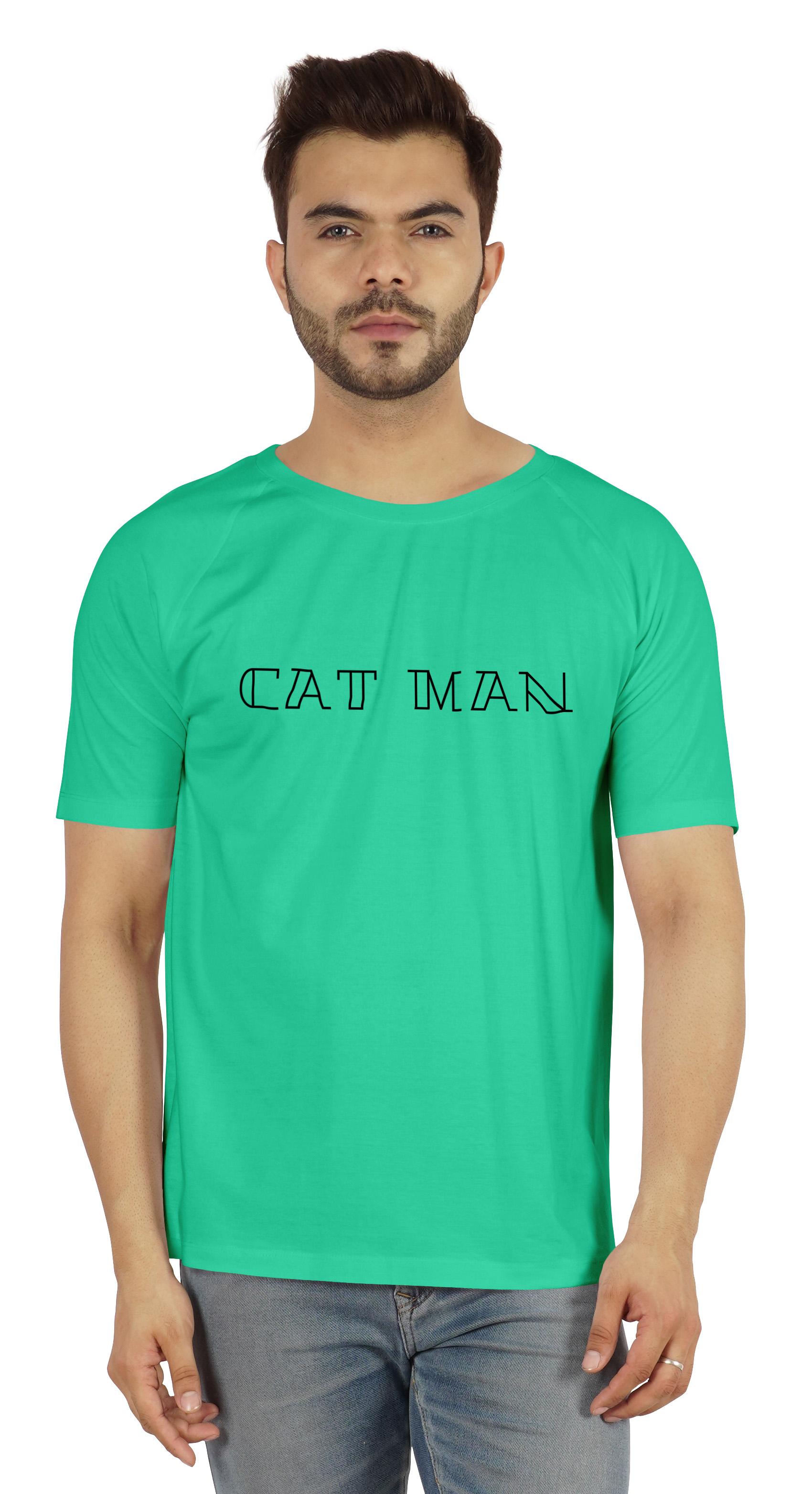 

Чоловіча футболка з короткими рукавами реглан Inkmeso із зображенням цитати Людина-кіт . Футболка для кота XX-Large кольору морської хвилі