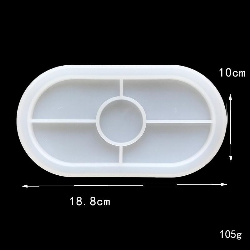 Silicone Gypsum Storage Tray Molds Oval Shape Jewelry Display Dish Concrete Cement Mold Handmade Resin Coaster Making Mould Tool