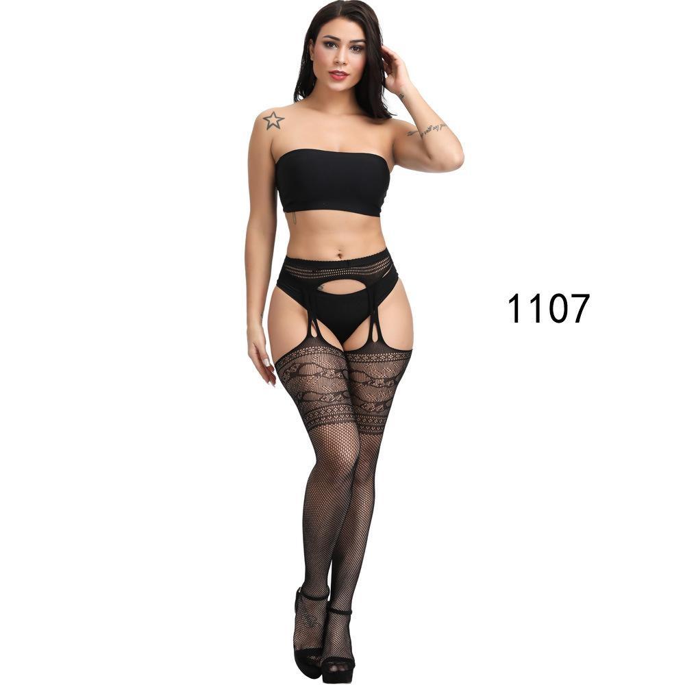 Large Size Dame Svarte Strømper Åpent Skritt Strømpebukse Plus Size Strømpe Sexy Hvit Tights Dameundertøy 6xl