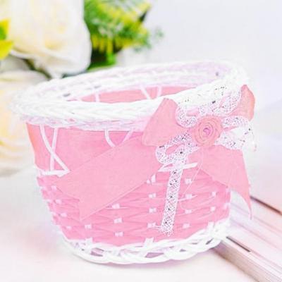 Beau Panier de Rangement Fleur Fait Main Imitation Rotin Tressé 7 Couleurs Paniers de Rangement Panier de Rangement pour les Courses