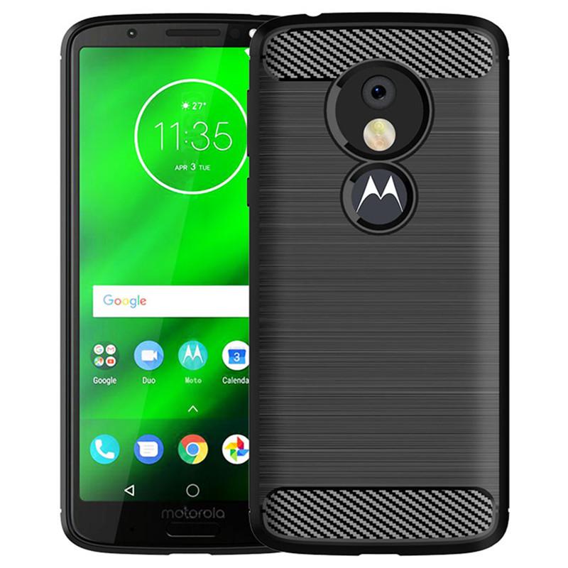 

Новый чехол из углеродного волокна для Moto E5, силиконовые противоударные задние крышки для moto g6, MOTO e5 play, мягкие чехлы для телефонов, бампер Moto E5 чёрный