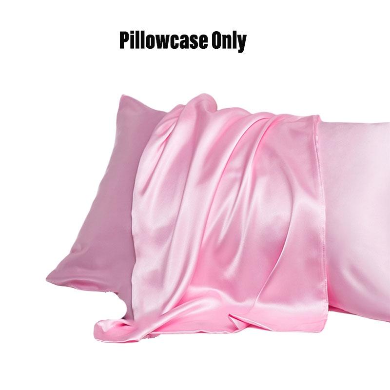 Luxurious Silk-like Pillowcase For Double Bed Soft Pillow Cover Polyester Fiber Fabric Simplicity Design 51*137cm/20*54in