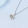 Moissanite Necklace 18K Gold Classic Six Claw Two Carat Necklace Minimalist Fresh Style Women's Chain