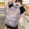 Fashionable Butterfly Printed Backpack Large Capacity Nylon Backpack Student Backpack with Multiple Pockets Suitable for Daily and Student Use