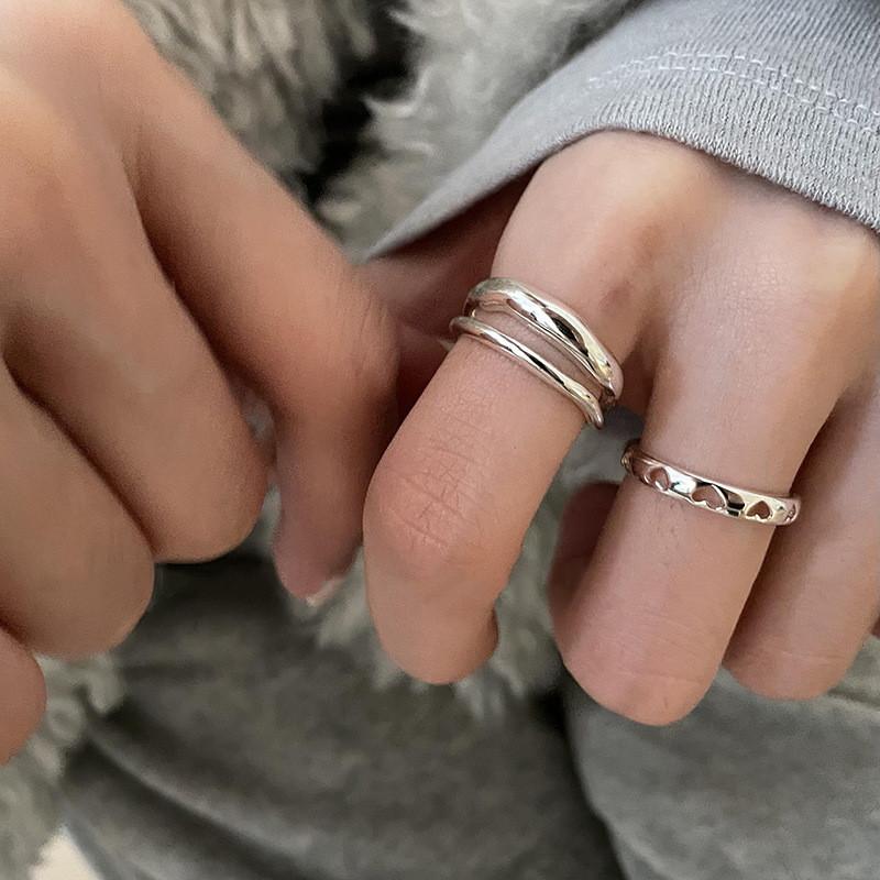 Shaped Contemporary Heart Ring For Women With Adjustable Opening For Wear Versatile