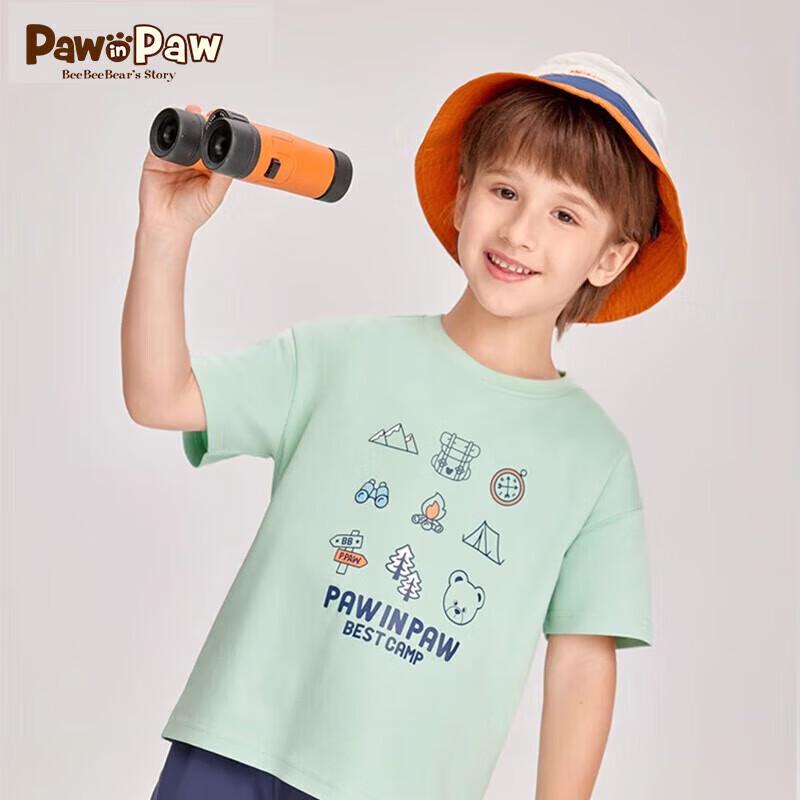 PawinPaw Kids  Printed Round Neck Short Sleeve T-Shirt 120