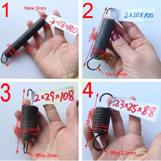 2pcs/pack  Strong tension spring 2mm wire Carbon steel extension tension springs Choose