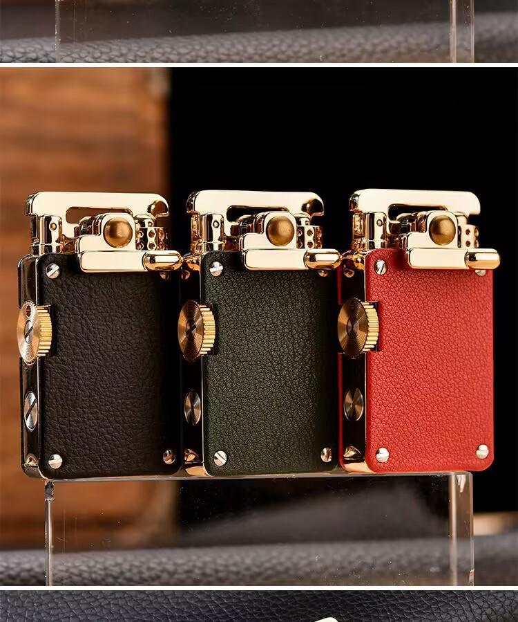 CHIEF CF708 Brass Engraved Windproof Kerosene Lighter with Rocker Ejection Ignition