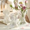 Nordic Transparent Glass Vase Fashion Hydroponics Plants Pot Fresh Rose Flower Arrangement Home Office Table Decoration Ornament