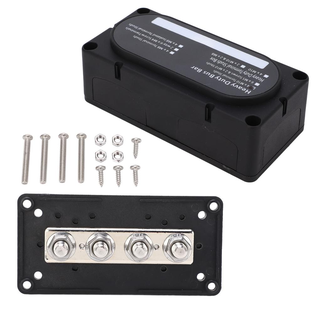 Heavy Duty Bus Bar Box DC48V 300A Flame Retardant Rust Proof for 12 to 48V Cars Trucks RVs Ships Boa