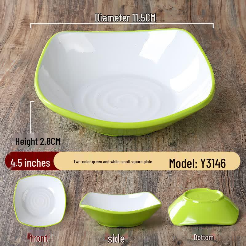 Yipan Nordic Style Melamine Square Snack Dishes