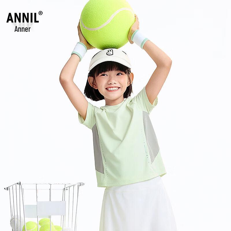 Annil Girls' Round Neck Short Sleeve Knit Top