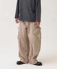 Akesi Carving Washed Cotton Cargo Pants_Beige