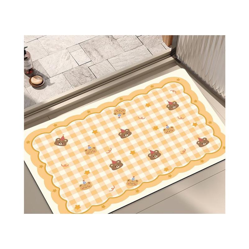 Small Fresh Ins Wind, Diatom Mud Floor Mat, Non-Slip, Dirt-Resistant And Wear-Resistant Floor Mat, Bathroom, Toilet, Water-Absorbing And Quick-Drying