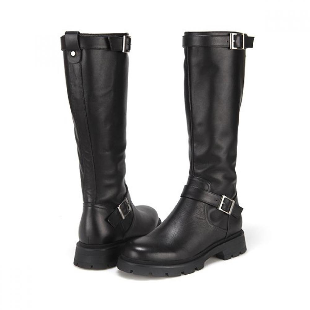 Barbara Leather Fleece 3cm Long Boots Bbe854bk