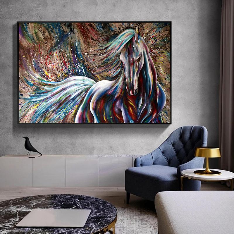Handsome Horse Painting Canvas Poster Animals Wall Art Pictures for Living Room Bedroom Playroom Modern Home Decor