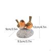 Bird Figurine with Stone Base Tabletop Sculpture Compact Decor