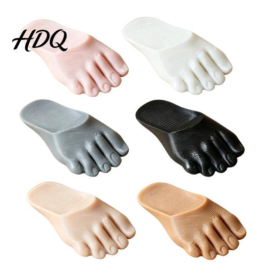 Easy Install Door Stopper 3D Printed Foot Shaped Doorstop Non-Slip Wedge for Floor Reliable Stop Study Decorative Holder Home Office Bedroom,