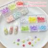 6 Grid/Box 3D Resin Macaron Colored Petal Nail Art Decoration Cute Mini Flower Nail Charms Accessories Supplies For Manicure Diy