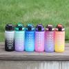 600ML Colorful Water Bottle Motivational Drinking Bottle Sports Water Bottle with Time Marker Portable Reusable Plastic Cups