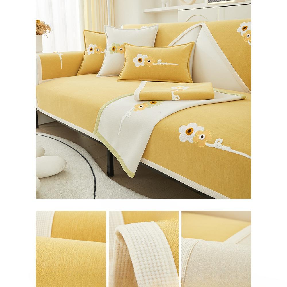 Sofa Cushion Four Seasons Universal Non-Slip Cover Towel Modern Simple Chenille Cushion Sofa Back Towel Suit