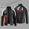 ach locomotive leather jacket European and American large size men's PU leather jacket with fleece and thicker autumn
