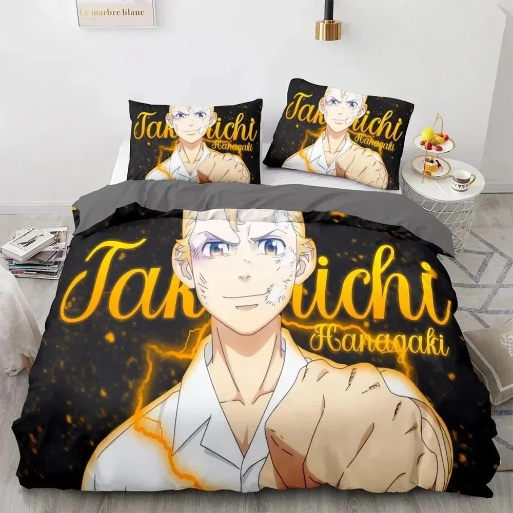 Comforter 3D Printed Anime Tokyo Avengers Manjiro Sano Bedding Set Boys Girls Twin Queen Size Bed Kids Adult