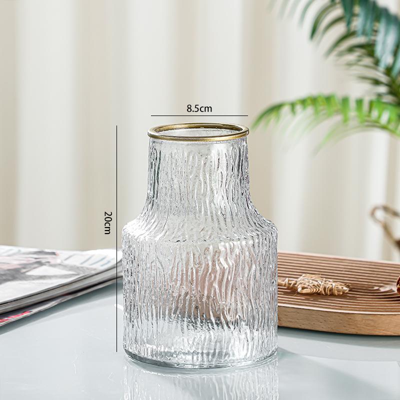 Transparent Glass Vase Large Mouthed Vase Living Room Bedroom Desktop Hydroponic Flower Arrangement Home Decoration Vases