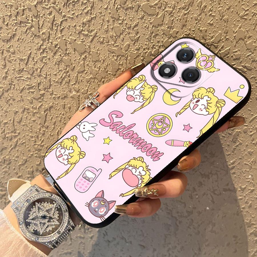 Wacky Sailor Moon Case for Honor X9a X6 X8 X7 70 X5b 200 400 Lite 90 Magic5Lite 8X Black Soft Phone Cover