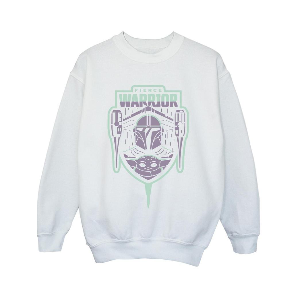 Star Wars Boys The Mandalorian Fierce Warrior Patch Sweatshirt