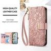 Floral Embossed Leather Wallet Flip Case for OPPO A6 A6X A6T A6S A6C A5 A5X A3 A3X A1 Pro 4G 5G Card Slots and Wrist Strap Cover