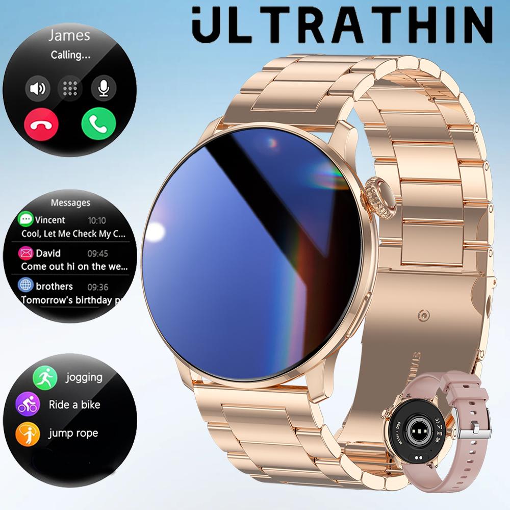NEW 8MM Ultra-thin body Fashion SmartWatch 1.43"AMOLED HD Screen Women's Health Heart Rate Bluetooth Call Woman Smart Watch