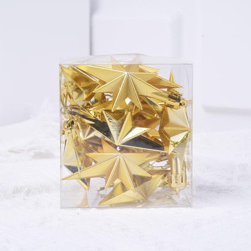 Christmas Decoration Five-pointed Star Christmas Tree Hanging Ornaments Stars Pendant Xmas New Year Party Home Decoration