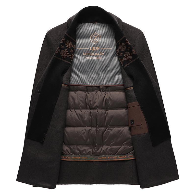 Осенне-зимнее двухстороннее шерстяное пальто средней и длинной длины с воротником-шарфом — фото 4