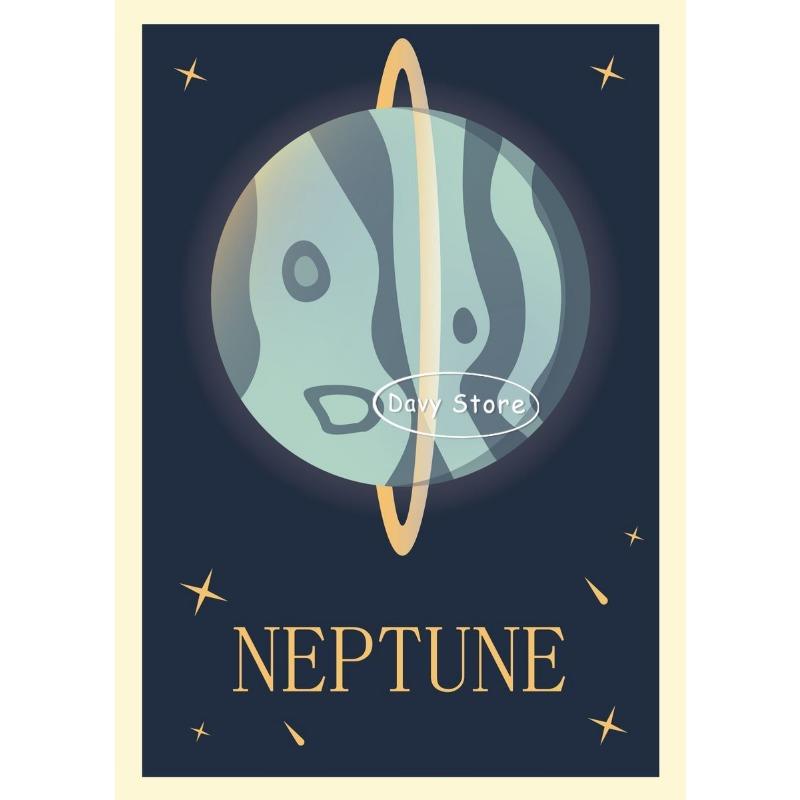 Retro Układ Słoneczny Planety Wenus Mars Uran Plakat Druk Malarstwo na Płótnie Astronomia Sztuka Ścienna Obraz do Salonu Dekoracja Domu