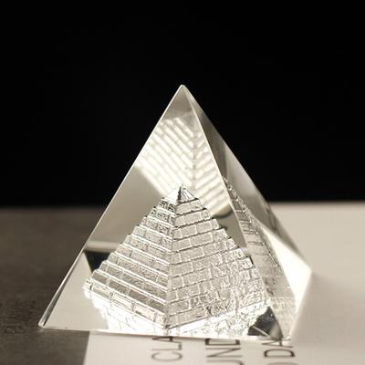Guérison Énergétique Verre Cristal Creux Pyramide Égypte Figurines Fengshui Guérison des Chakras Miniature Accessoires Décoration Maison